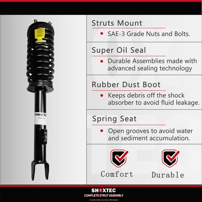 Shoxtec Full Set Complete Strut Assembly Replacement for 2004-2011 Mitsubishi Galant submodels DE, ES, SE Repl Part No. 172348 172347 172397