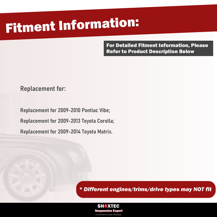 Shoxtec Front Lower Control Arms 2pc Passenger Side and Driver Side Replacement for 09-10 Pontiac Vibe 09-13 Toyota Corolla 09-14 Toyota Matrix