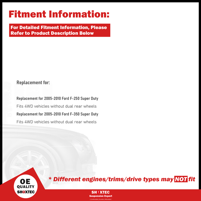 Shoxtec Front Wheel Bearing Hub Assembly Replacement for 2005-2010 ford F-350 Super Duty Replacement for 2005-2010 ford F-250 Super Duty Repl. no 515081