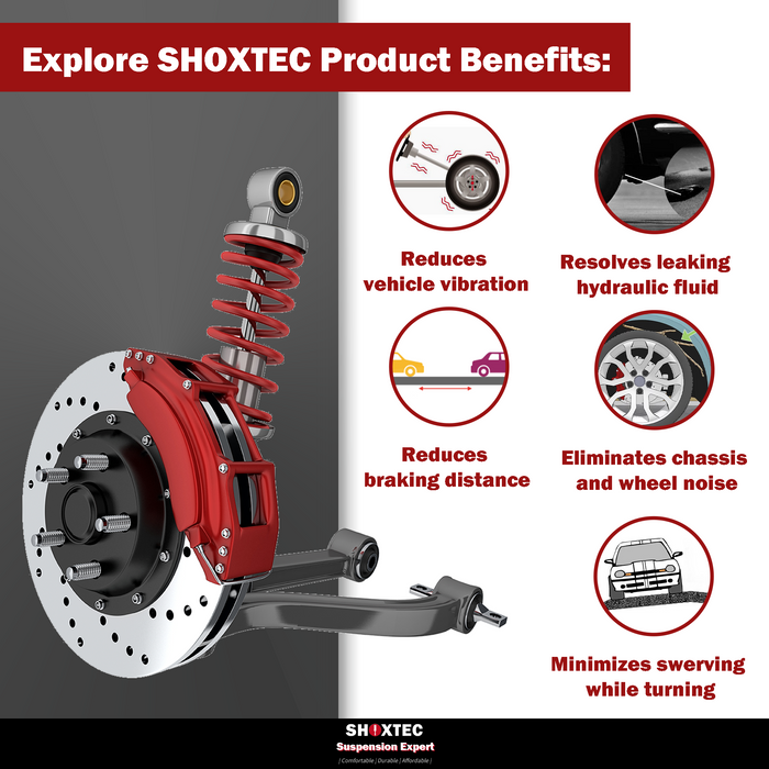 Shoxtec 4pc Front Suspension Shock Absorber Kits Replacement for 2012-2017 Toyota Camry E Includes 2 Complete Struts 2 Outer Tie Rod End