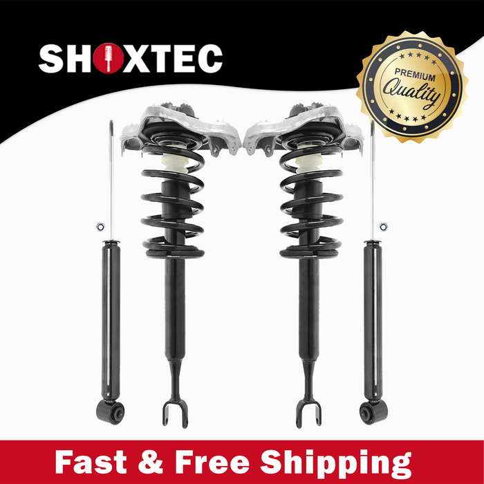 Shoxtec Full Set Complete Strut Assembly Replacement for 2002-2005 Audi A4; 2002-2005 Audi A4 Quattro Repl Part No. 11070 71332