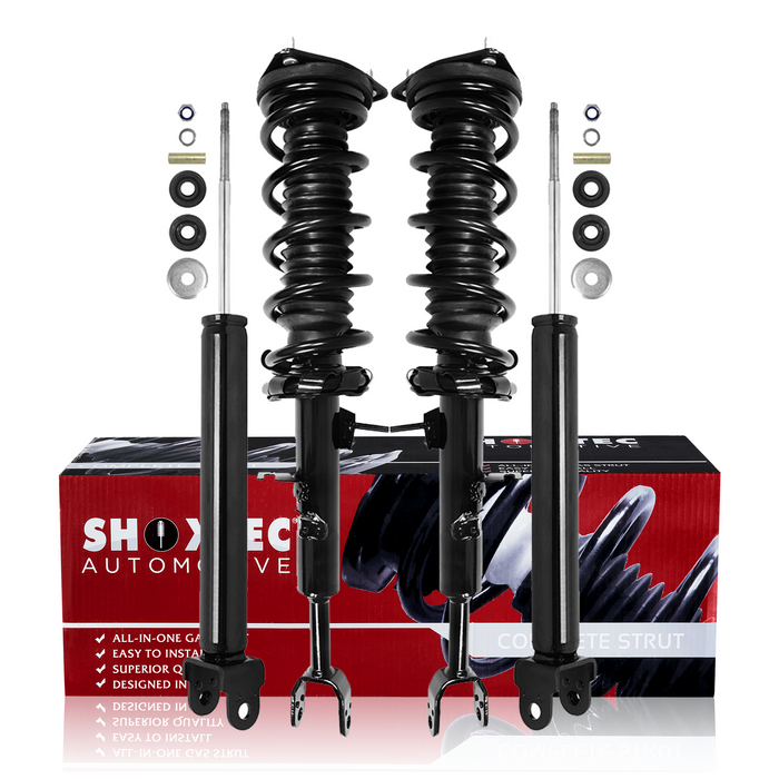 Shoxtec Full Set Complete Strut Assembly Replacement for 2003-2005 InfinitiG35 RWD Excludes Sedan; With Sport Suspension; 2003-2005 Nissan350Z Repl Part No. 11394 11393 5795