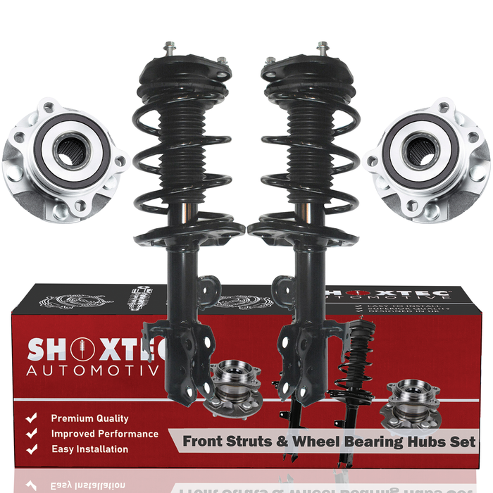 Shoxtec Front Struts Wheel Bearing Hubs Set Replacement for 2008 - 2015 Scion xB Repl. Part No. 11421 11422 513257