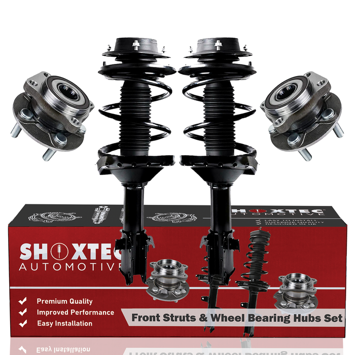 Shoxtec Front Struts Wheel Bearing Hubs Set Replacement for 2008-2011 Subaru Impreza 2.5L H4 AWD models Repl Part No.  1331911LR 513303