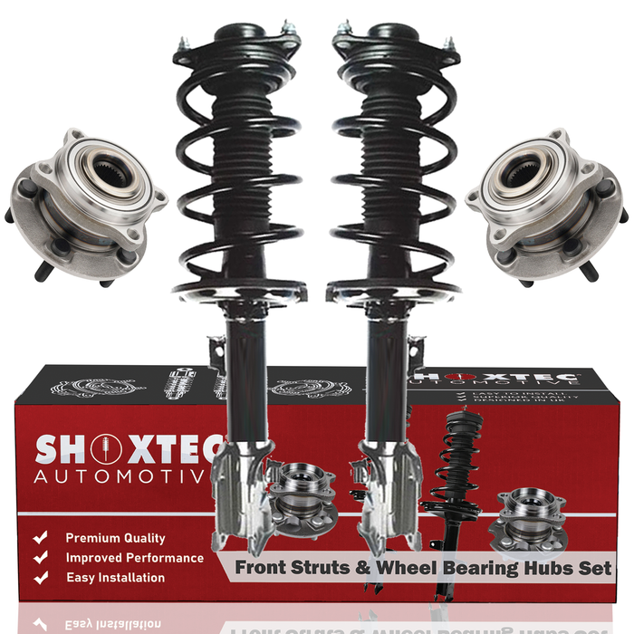 Shoxtec Front Struts Wheel Bearing Hubs Set Replacement for 2013-2016 Hyundai Santa Fe; Replacement for 2014-2015 Kia Sorento Repl. Part No.  1333532LR 513266