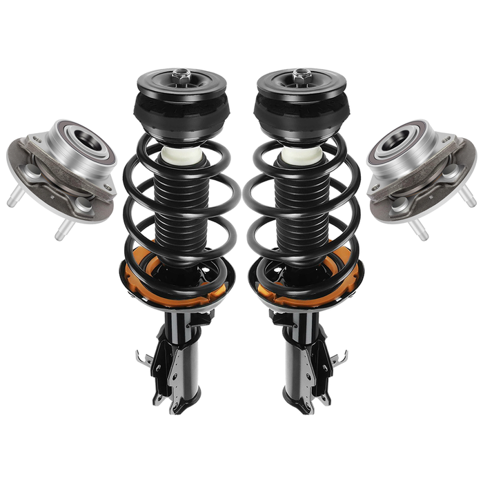 Shoxtec Front Struts Wheel Bearing Hubs Set Replacement for 2018-2019 Chevrolet Impala; Trim Levels with L4 2.5L engine Repl. Part No. 1333714LR 513282