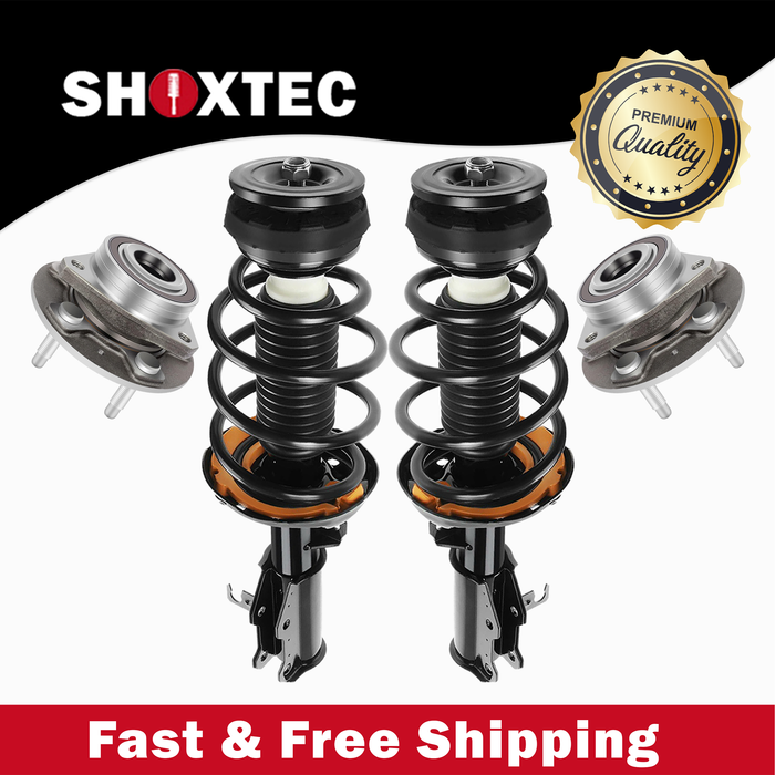 Shoxtec Front Struts Wheel Bearing Hubs Set Replacement for 2018-2019 Chevrolet Impala; Trim Levels with L4 2.5L engine Repl. Part No. 1333714LR 513282