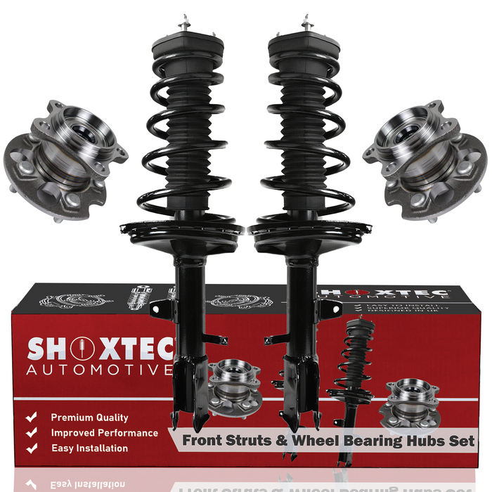 Shoxtec Rear Struts Wheel Bearing Hubs Set Replacement for 2004-2007 Toyota Highlander AWD; Replacement for 2004-2006 Lexus RX330 AWD Repl. Part No. 172216 172215 512284