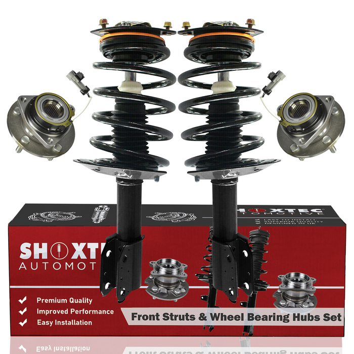 Shoxtec Front Struts Wheel Bearing Hubs Set Replacement for 2005 Pontiac Montan AWD Repl. Part No. 172278 513179