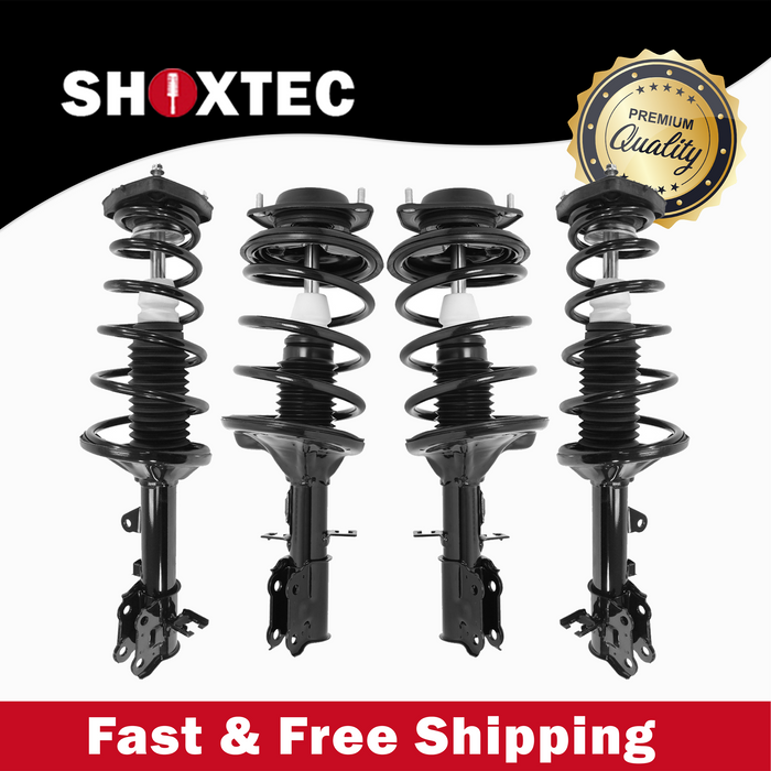 Shoxtec Full Set Complete Strut Assembly Replacement for 2004 Kia Spectra 2.0L L4 with 5th Digit of VIN is E; 2005-2009 Kia Spectra; 2005-2009 Kia Spectra5 Repl Part No. 172302 172301 172304 172303