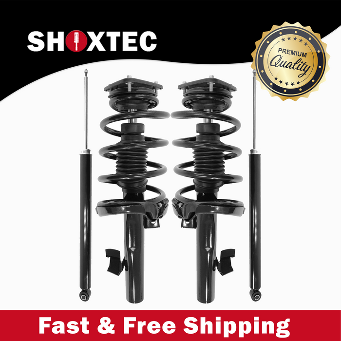 Shoxtec Full Set Complete Strut Assembly Replacement for 2007-2013 Volvo C30; 2004-2011 Volvo S40 FWD Sedan; 2006-2011 Volvo V50 FWD Wagon; 2005 Volvo V50 FWD From 4/05 Repl Part No.172316 172315 5617