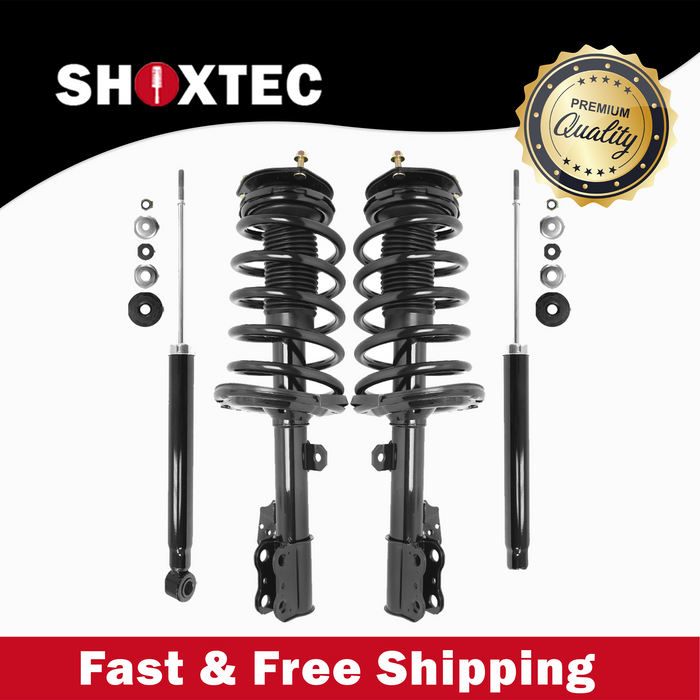 Shoxtec Full Set Complete Strut Assembly Replacement for 2007-2010 Toyota Sienna AWD; FWD with 8 Passenger Seatings Repl Part No. 172366 172365 37301