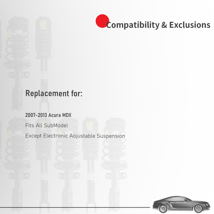 Shoxtec Full Set Complete Strut Assembly Replacement for 2007-2013 Acura MDX; without Electronic Adjustable Suspension Repl Part No. 172434 172433 37309