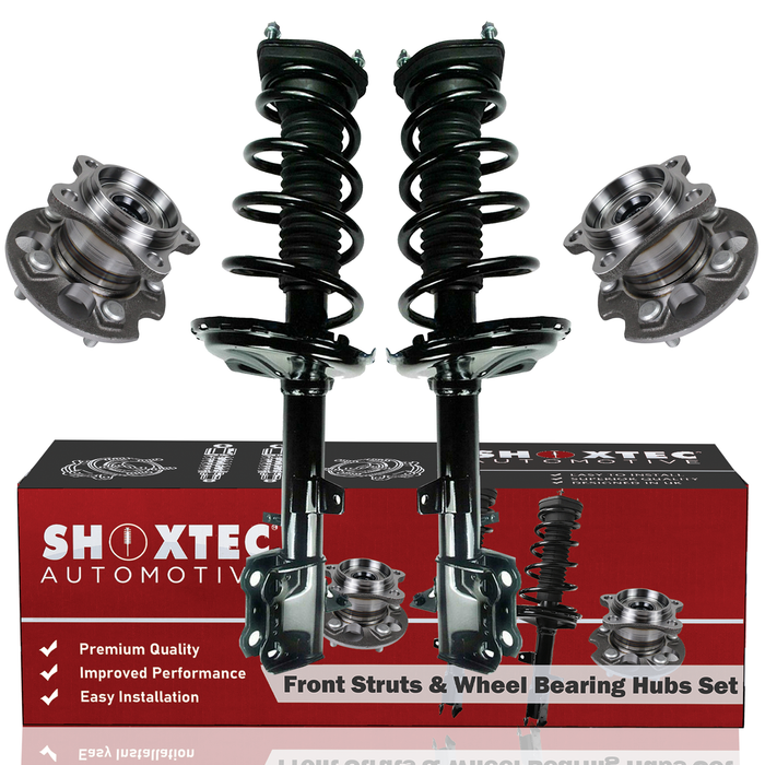 Shoxtec Rear Struts Wheel Bearing Hubs Set Replacement for 2010 - 2011 Toyota Highlander AWD; Replacement for 2013 - 2015 Toyota Venza AWD Repl. Part No. 172490 172489 512284