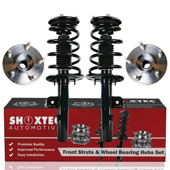 Shoxtec Front Struts Wheel Bearing Hubs Set Replacement for 2010-2011 Ford Taurus with FWD Repl. Part No. 172532 172533 513275