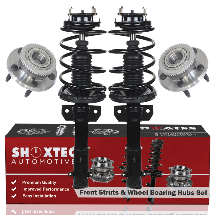 Shoxtec Front Struts Wheel Bearing Hubs Set Replacement for 2011 - 2014 Ford Mustang Repl. Part No. 172540 513221