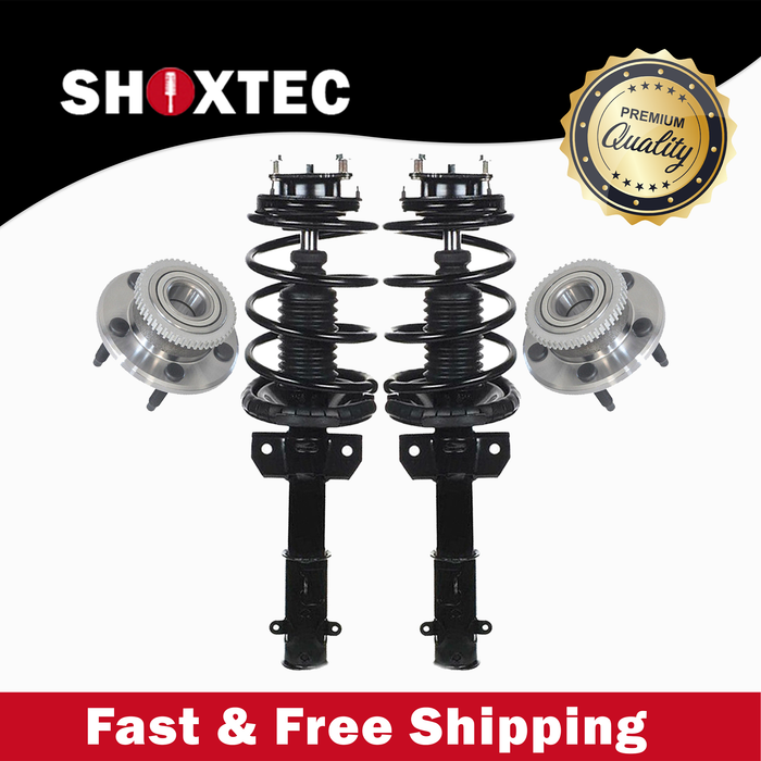 Shoxtec Front Struts Wheel Bearing Hubs Set Replacement for 2011 - 2014 Ford Mustang Repl. Part No. 172540 513221