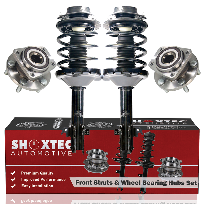 Shoxtec Front Struts Wheel Bearing Hubs Set Replacement for 2005-2009 Subaru Outback Wagon i, 2.5i Repl. Part No. 172566 172565 513220