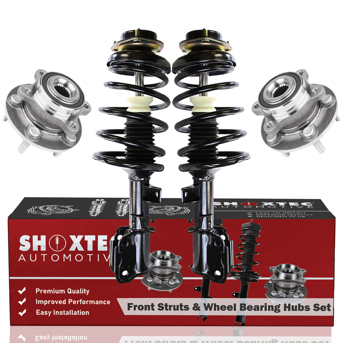 Shoxtec Front Struts Wheel Bearing Hubs Set Replacement for 2013 - 2019 Ford Fusion Repl. Part No. 172638 512498