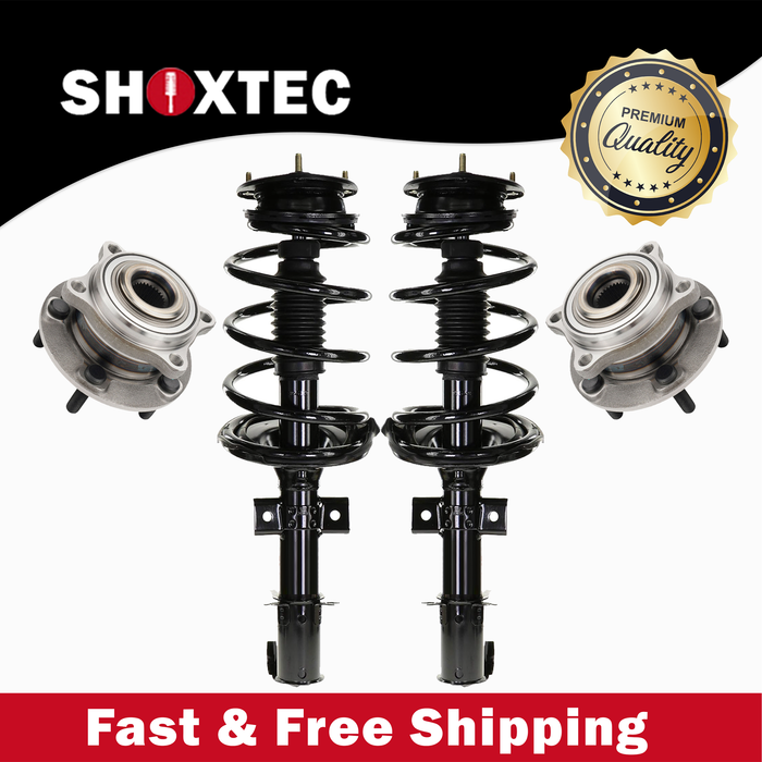 Shoxtec Front Struts Wheel Bearing Hubs Set Replacement for 2007-2012 Hyundai Veracruz; All Trim Levels Repl Part No. 172639 513266