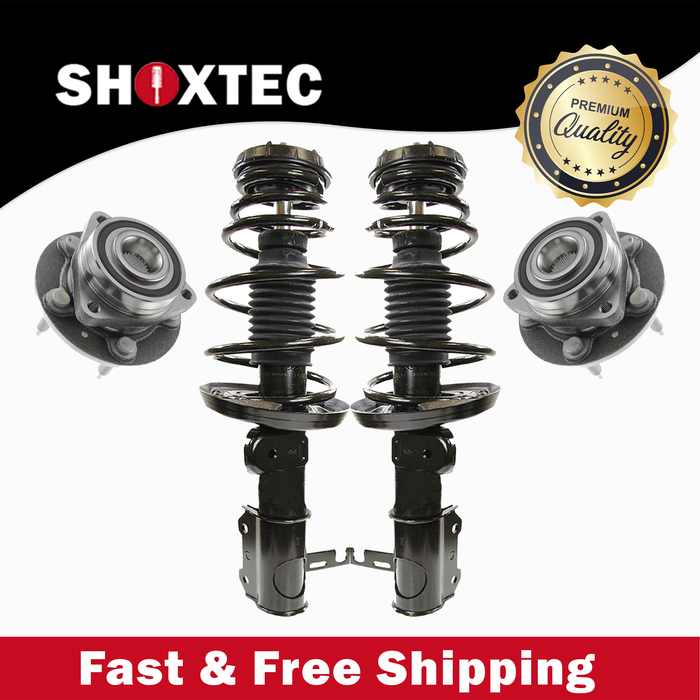 Shoxtec Front Struts Wheel Bearing Hubs Set Replacement for 2012-2017 Buick Verano 2.4L engine Repl Part No. 172664 172663 513316