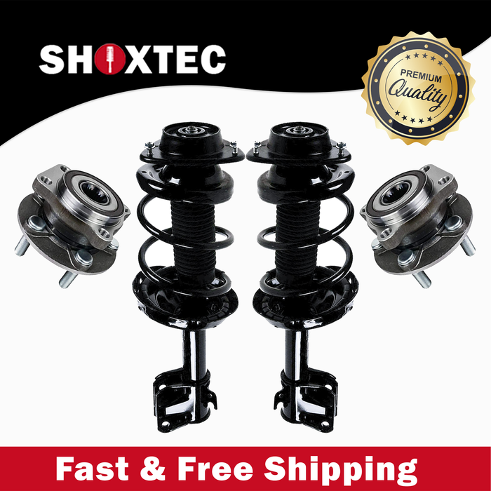 Shoxtec Front Struts Wheel Bearing Hubs Set Replacement for 2009 2010 2011 2012 2013 Subaru Forester; 2.5L H4; Naturally Aspirated Only Repl Part No.  172679 172678 513303