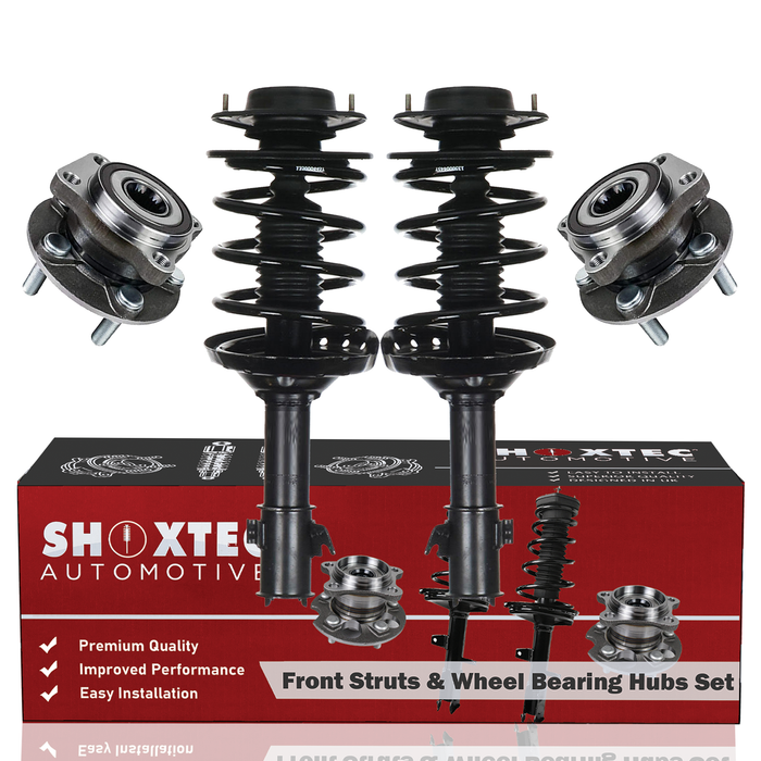 Shoxtec Front Struts Wheel Bearing Hubs Set Replacement for 2008-2011 Subaru Impreza 2.5 GT; 2.5i, 2.5i Limited, 2.5i Premium; Outback Sport Repl Part No. 172681 172680 513303