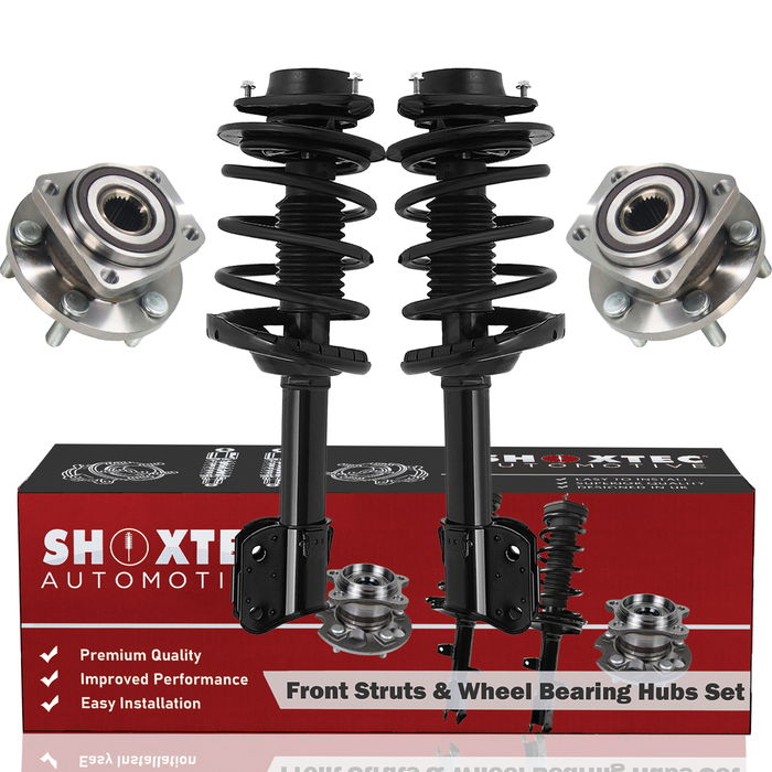 Shoxtec Front Struts Wheel Bearing Hubs Set Replacement for 2010-2012 Subaru Legacy Manual Repl. Part No. 172685 172684 513220