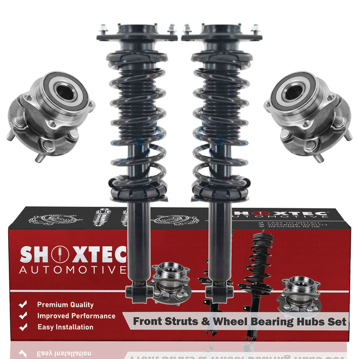 Shoxtec Rear Struts Wheel Bearing Hubs Set Replacement for 2010-2012 Subaru Outback AWD Repl. Part No. 172691 512401