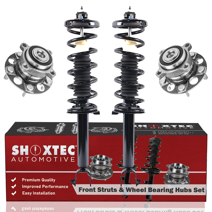 Shoxtec Rear Struts Wheel Bearing Hubs Set Replacement for 2009-2012 Acura TSX Repl. Part No. 172692LR 512353