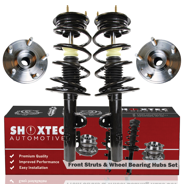 Shoxtec Front Struts Wheel Bearing Hubs Set Replacement for 2009 Ford Flex All Trim Levels Repl. Part No. 172728 172727 513275