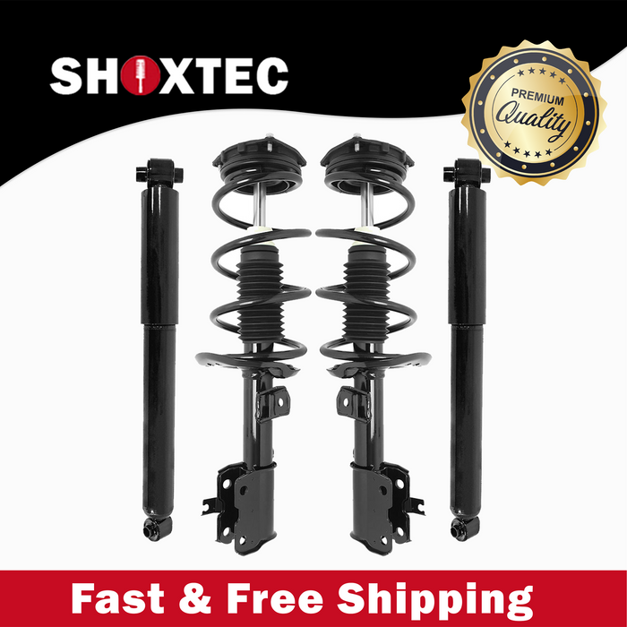 Shoxtec Full Set Complete Strut Assembly Replacement for 2013 Nissan Rogue FWD Only; 2014-2015 Nissan Rogue Select FWD Only Repl Part No. 172898 172897 37328