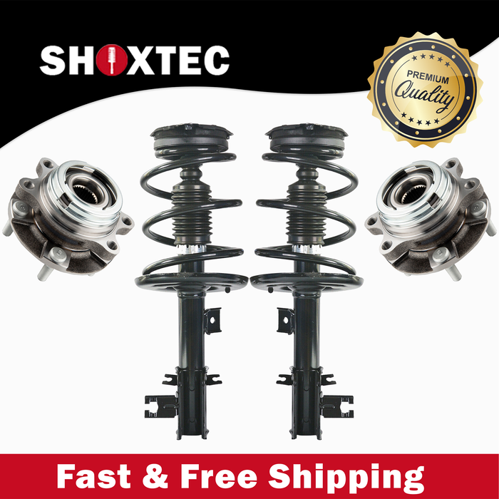 Shoxtec Front Struts Wheel Bearing Hubs Set Replacement for 2013 Nissan Altima Sedan with 2.5L I4, 3.5L V6 engine; 2014-2017 Nissan Altima Repl Part No. 172902 172901 513296