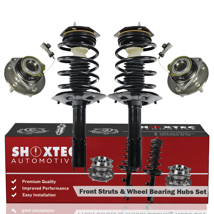 Shoxtec Front Struts Wheel Bearing Hubs Set Replacement for 2006-2013 Chevrolet Impala Repl. Part No. 172903 513179