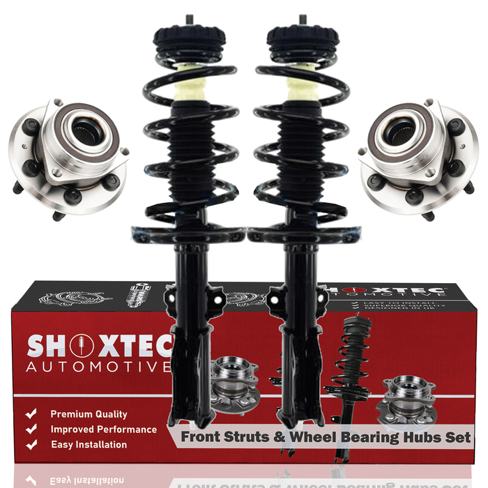 Shoxtec Front Struts Wheel Bearing Hubs Set Replacement for 2010-2016 Cadillac SRX; Base; Luxury; Performance; Premium Repl Part No. 172909 513289