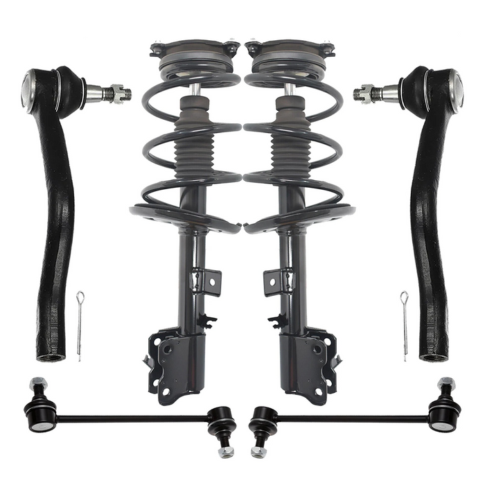 Shoxtec 6pc Suspension Kit Replacement for Replacement for 2011-2013 Nissan Murano FWD Only Includes 2 Complete Struts 2 Sway Bars 2 Outer Tie Rod Ends Repl. No K750784 K750783 ES800357 ES800358