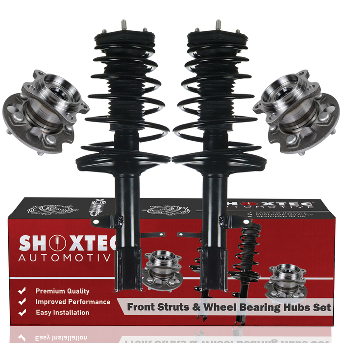 Shoxtec Rear Struts Wheel Bearing Hubs Set Replacement for 2009-2012 Toyota Venza AWD Repl. Part No. 172965 172964 512284