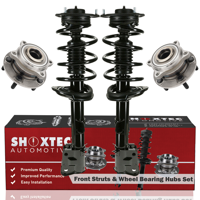 Shoxtec Front Struts Wheel Bearing Hubs Set Replacement for 2011 - 2013 Kia Sorento Repl. Part No. 173044 513266