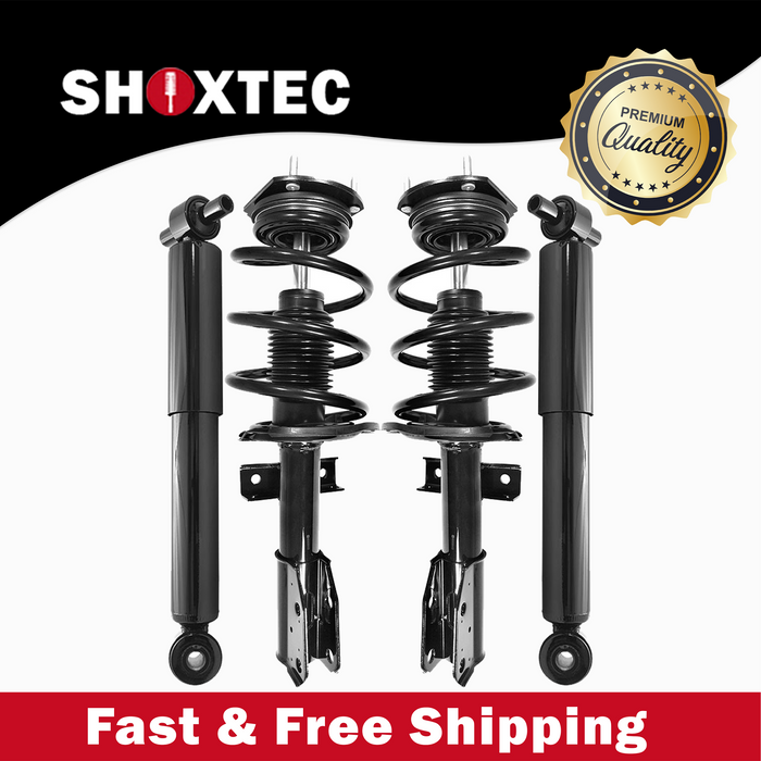 Shoxtec Full Set Complete Strut Assembly Replacement for 2008-2012 Buick Enclave; 2009-2012 Chevrolet Traverse; 2007-2012 GMC Acadia; 2007-2010 Saturn Outlook Repl No. 182518 37315