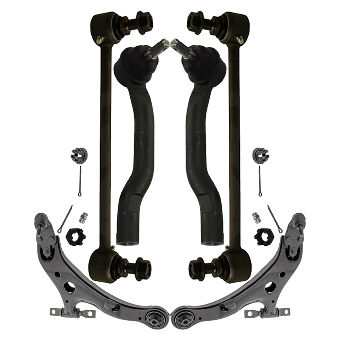 Shoxtec 6pc Suspension Kit Replacement for 2012-2017 Toyota Camry; 2007-2018 Lexus ES350 Includes 2 Sway Bars 2 Outer Tie Rod Ends 2 Lower Control Arms and Ball Joint Assembly