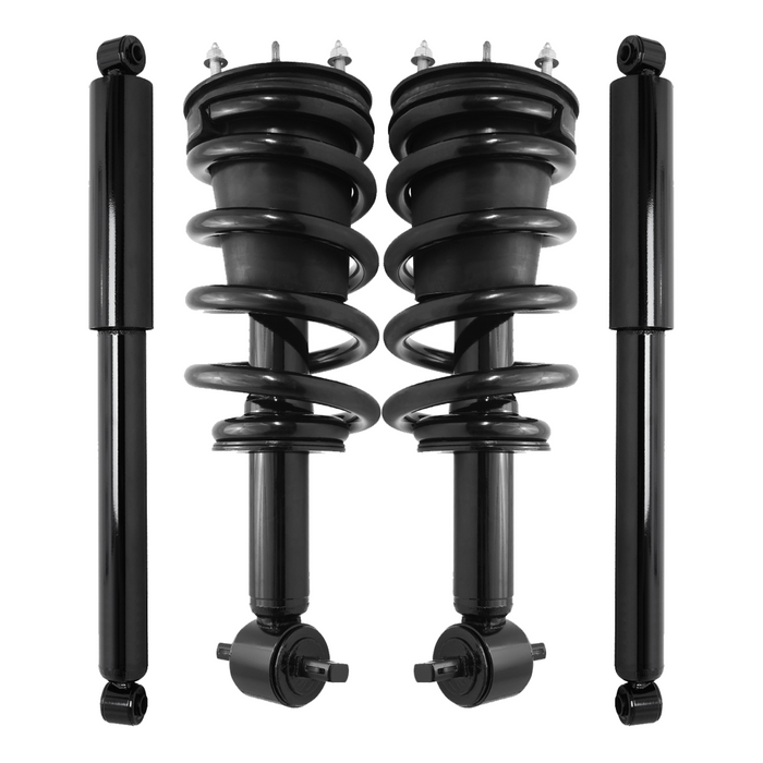 Shoxtec Full Set Complete Strut Assembly Replacement for 2014-2018 Chevrolet Silverado 1500 4WD; 2014-2018 GMC Sierra 1500 4WD; w/O Magnetic Ride Control Suspension Repl Part No. 239112 911533