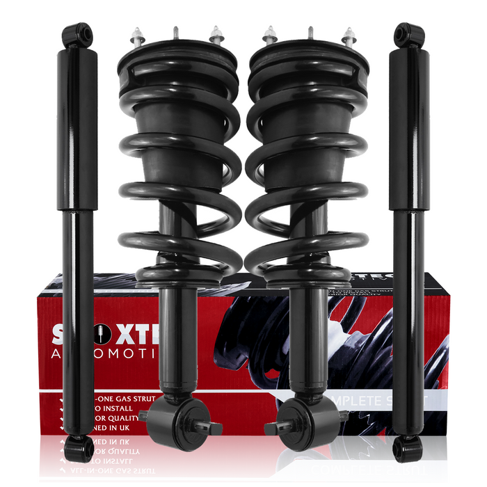 Shoxtec Full Set Complete Strut Assembly Replacement for 2014-2018 Chevrolet Silverado 1500 4WD; 2014-2018 GMC Sierra 1500 4WD; w/O Magnetic Ride Control Suspension Repl Part No. 239112 911533