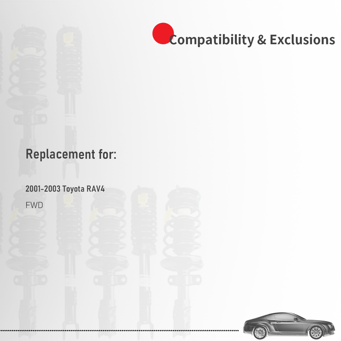 Shoxtec Full Set Complete Strut Assembly Replacement for 2001-2003 Toyota RAV 4 Front Wheel Drive Only Repl Part No. 271454 271453 37199