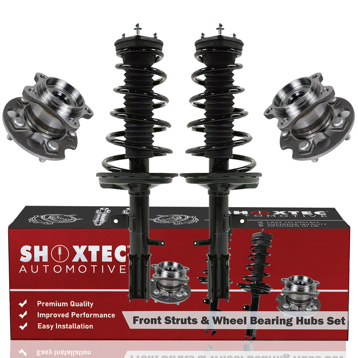 Shoxtec Rear Struts Wheel Bearing Hubs Set Replacement for 2006 2007 Lexus RX400H AWD Repl. Part No. 272216 272215 512284