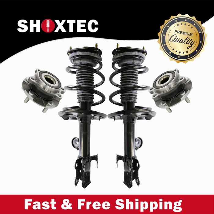 Shoxtec Front Struts Wheel Bearing Hubs Set Replacement for 2006 - 2012 Toyota RAV4 3.5L V6 Repl. Part No. 272276 272275 513258