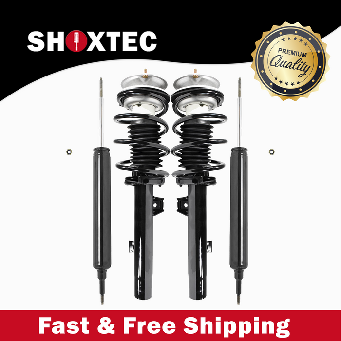 Shoxtec Full Set Complete Strut Assembly Replacement for 2008-2013 BMW 128i; 2008-2013 BMW 135i; 2013 BMW 135is; 2007-2013 BMW 328i; 2007-2013 BMW 335i Repl No. 272314 272313 5616