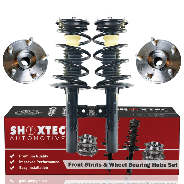 Shoxtec Front Struts Wheel Bearing Hubs Set Replacement for 2010 - 2011 Ford Flex; with 3.5L V6 Engine; AWD&FWD Repl. Part No. 272534 272535 513275