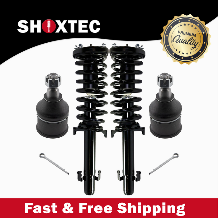 Shoxtec 4pc Front Suspension Shock Absorber Kits Replacement for 2008-2012 Honda Accord Includes 2 Complete Struts 2 Lower Ball Joints