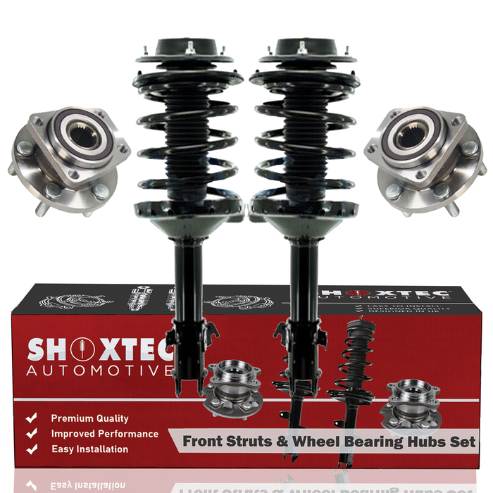 Shoxtec Front Struts Wheel Bearing Hubs Set Replacement for 2005-2009 Subaru Outback AWD Repl. Part No. 272566 272565 513220