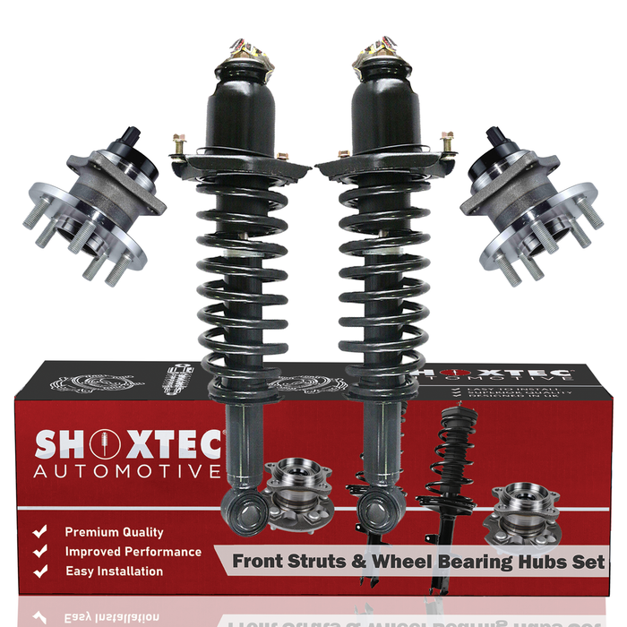 Shoxtec Rear Struts Wheel Bearing Hubs Set Replacement for 2009-2010 Pontiac Vibe FWD; Replacement for 2009-2010 Toyota Matrix FWD Repl. Part No. 272599LR 512403